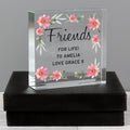 Personalised Floral Sentimental Crystal Token | Wedding Gift