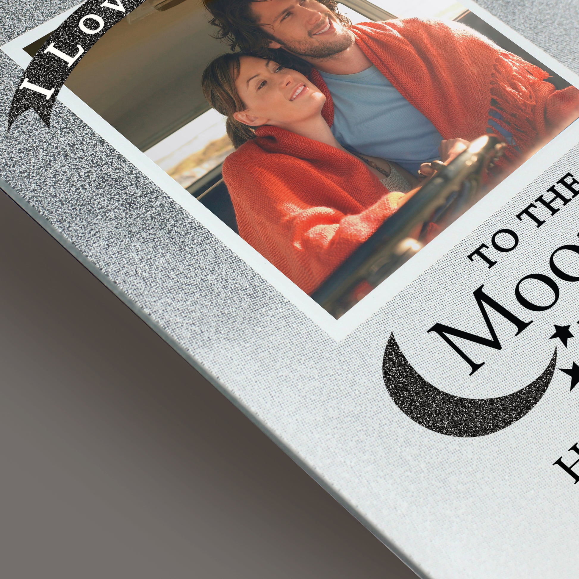 Personalised To the Moon and Back 4x4 Glitter Glass Photo Frame - Inspired Creative Gifts