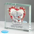 Personalised Me to You Rose Heart Crystal Token for Valentine's Day