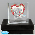 Personalised Me to You Rose Heart Crystal Token for Valentine's Day