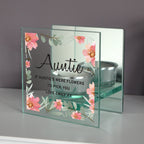Personalised Floral Sentimental Mirrored Glass Tea Light Candle Holder | Candles & Reed Diffusers | Mother's Day Gift