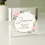 Personalised Abstract Rose Crystal Token | Ornaments | Inspired Creative Gifts