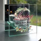 Personalised In Loving Memory Christmas Mirrored Glass Tea Light Candle Holder | Candles & Reed Diffusers