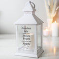 Personalised 'Your Light Shines Bright' White Lantern for Memorial