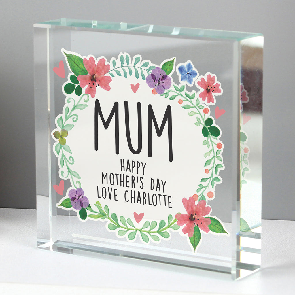 Personalised Floral Crystal Token | Gift for Her