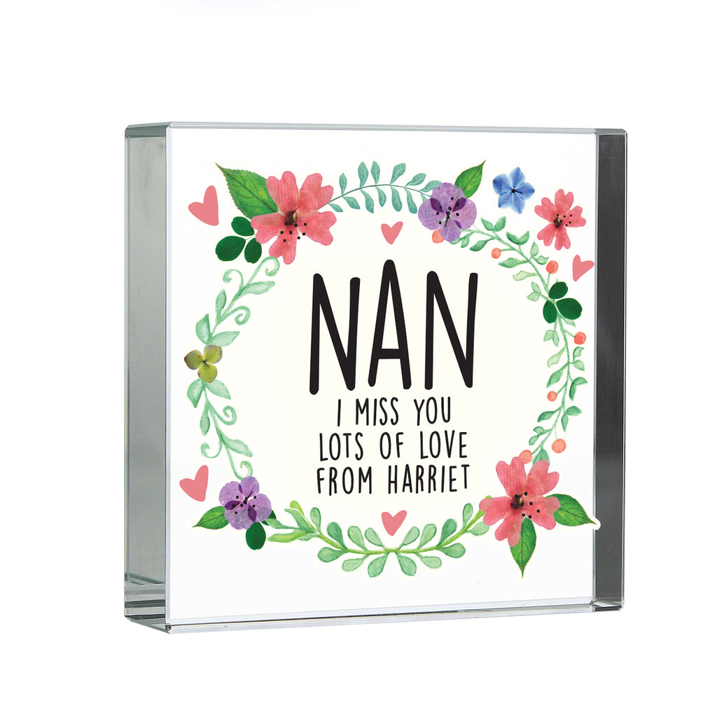 Personalised Floral Crystal Token | Gift for Her