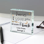 Personalised To the Moon and Back Crystal Token | Keepsakes | Inspired Creative Gifts