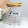 Personalised Rainbow Glass Jar with Bamboo Lid | Storage | Inspired Creative Gifts