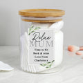 Personalised Botanical Glass Jar with Bamboo Lid for Christmas