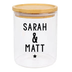 Personalised Free Text Glass Jar with Bamboo Lid | Storage | Christmas Gift