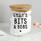 Personalised Free Text Glass Jar with Bamboo Lid | Storage | Christmas Gift