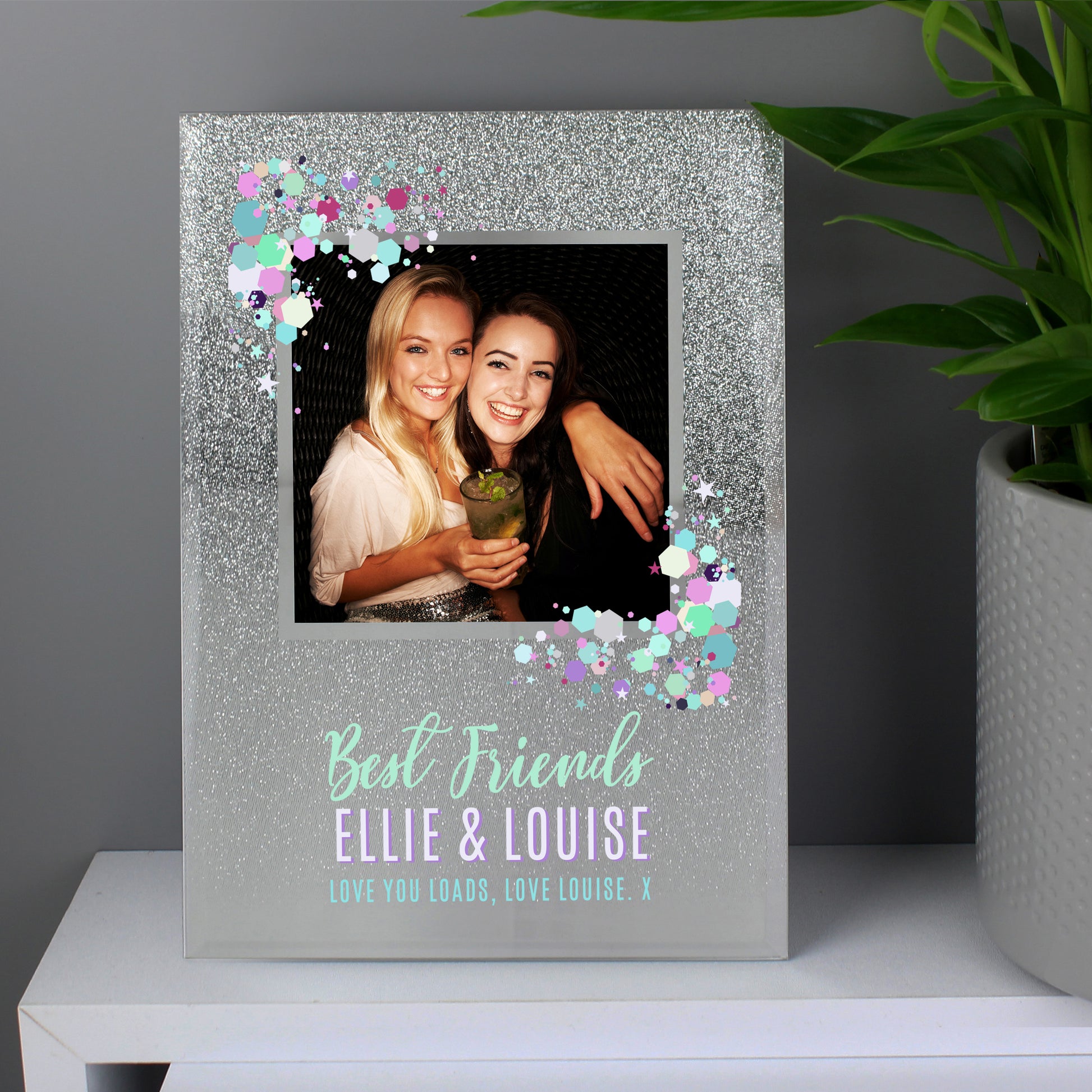 Personalised Festival Style 4x4 Glitter Glass Photo Frame - Inspired Creative Gifts