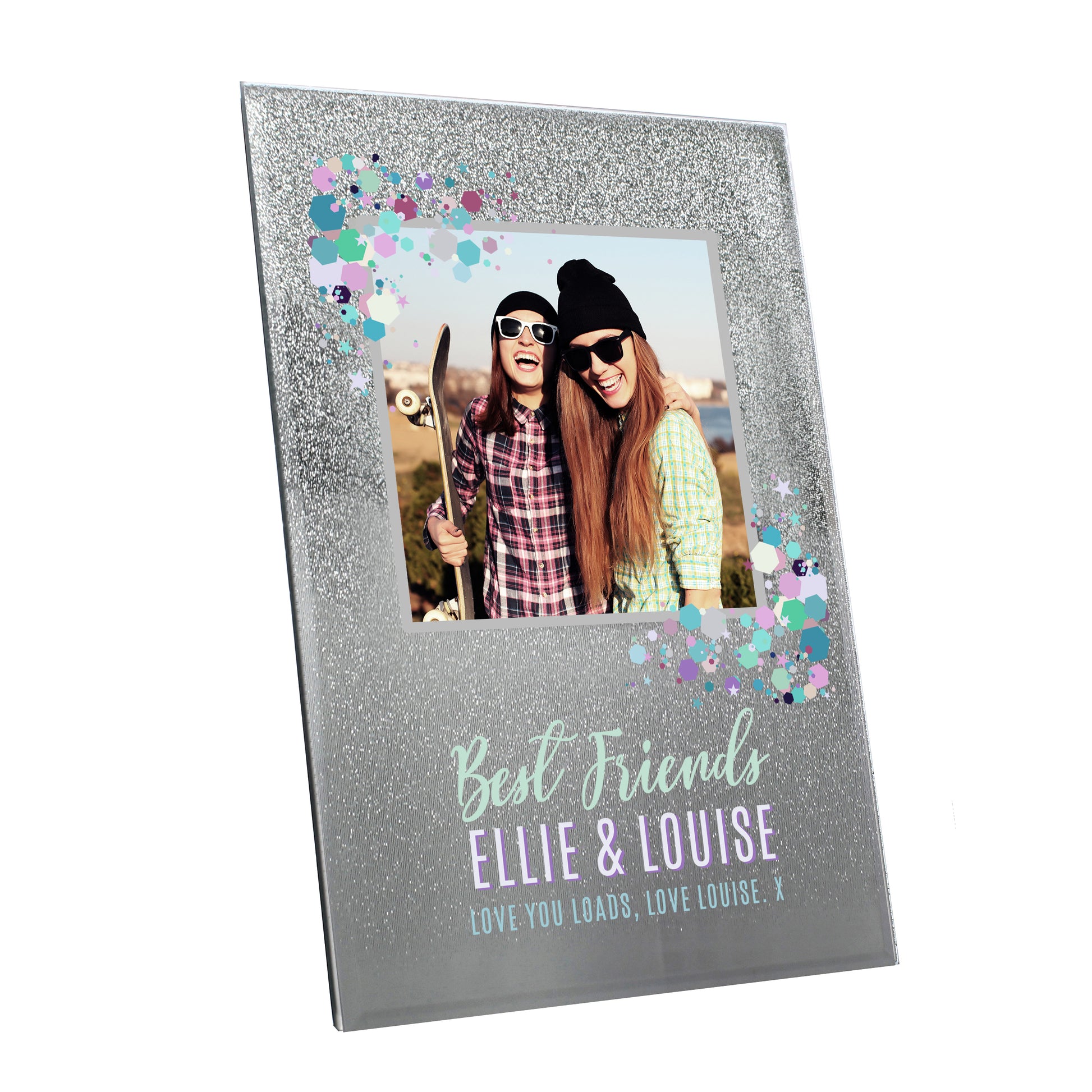 Personalised Festival Style 4x4 Glitter Glass Photo Frame - Inspired Creative Gifts
