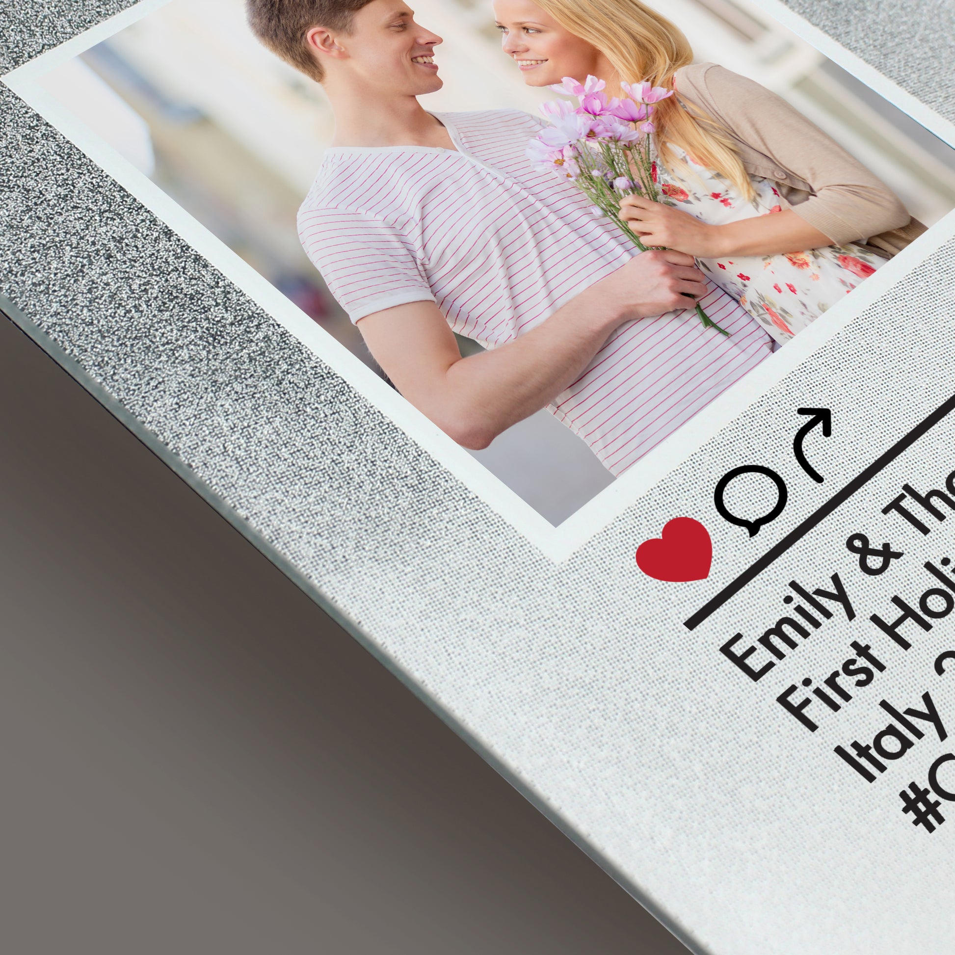 Personalised Instagram Post 4x4 Glitter Glass Photo Frame - Inspired Creative Gifts