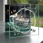 Personalised Botanical Mirrored Glass Tea Light Candle Holder | Wedding Gift