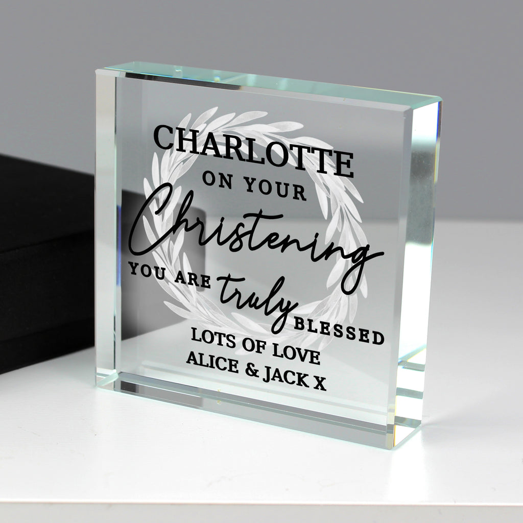 Personalised 'Truly Blessed' Crystal Token | Keepsakes | Christening Gift