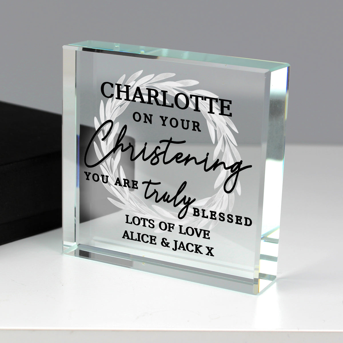 Personalised 'Truly Blessed' Crystal Token | Keepsakes | Christening Gift