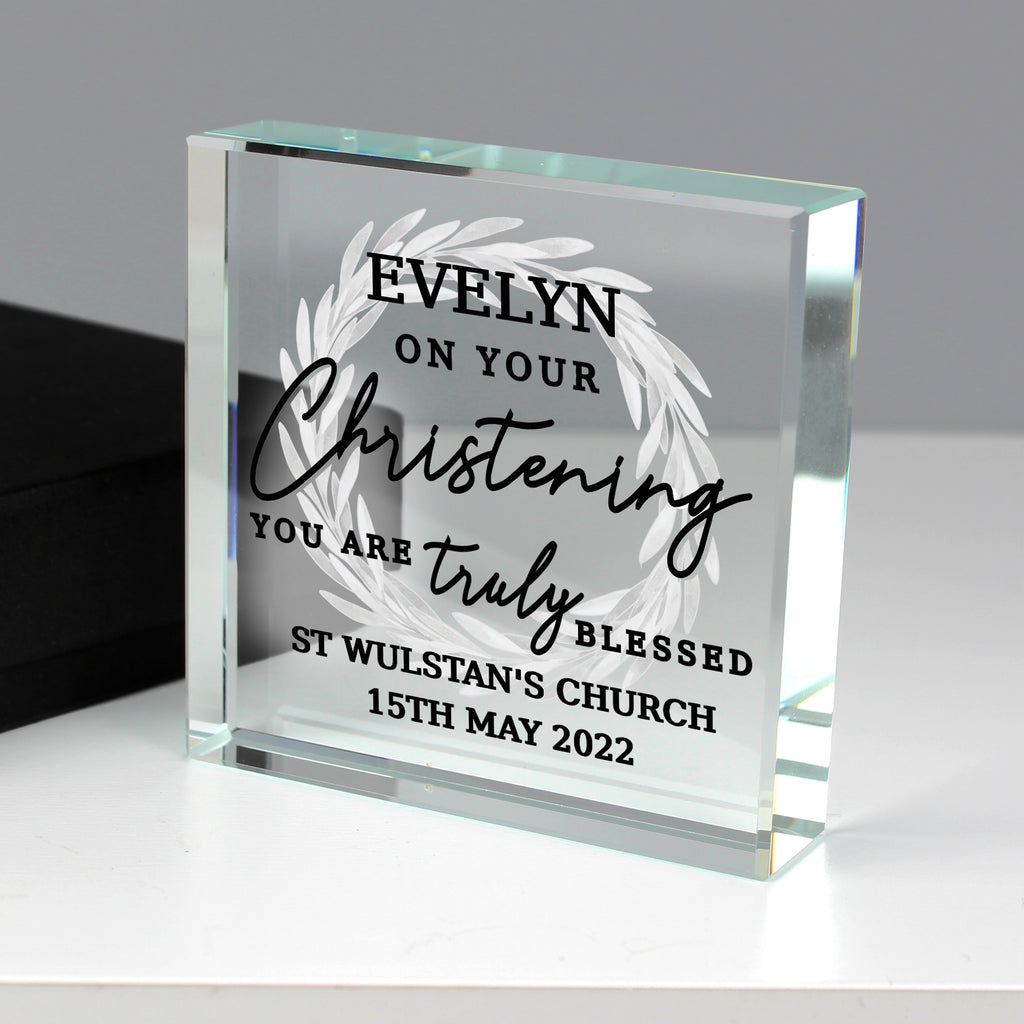 Personalised 'Truly Blessed' Crystal Token | Keepsakes | Christening Gift