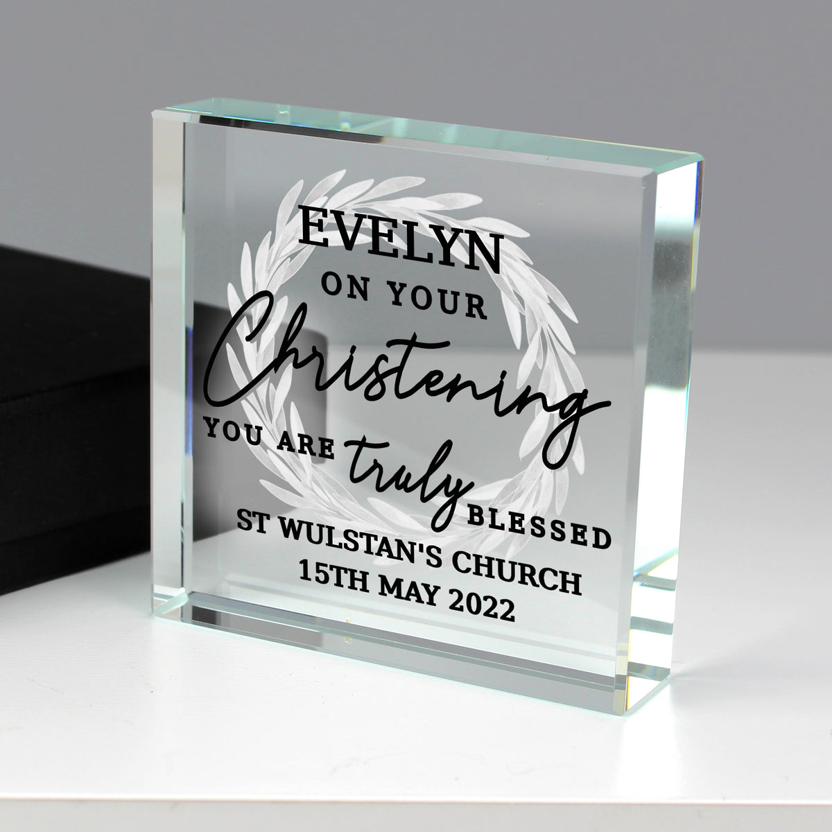 Personalised 'Truly Blessed' Crystal Token | Keepsakes | Christening Gift
