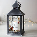Personalised Robins Appear.. Memorial Black Lantern for Christmas