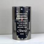 Personalised Miss You Beyond The Stars Smoked Glass LED Candle for Memorial