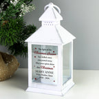 Personalised Christmas Season Memorial White Lantern | Christmas Gift