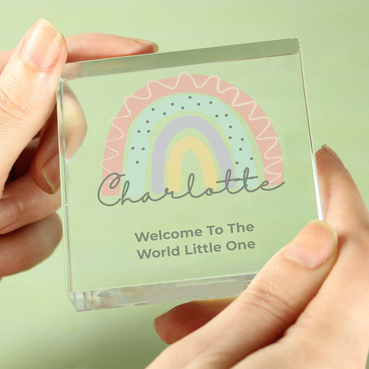 Personalised Rainbow Crystal Token | New Baby Gift