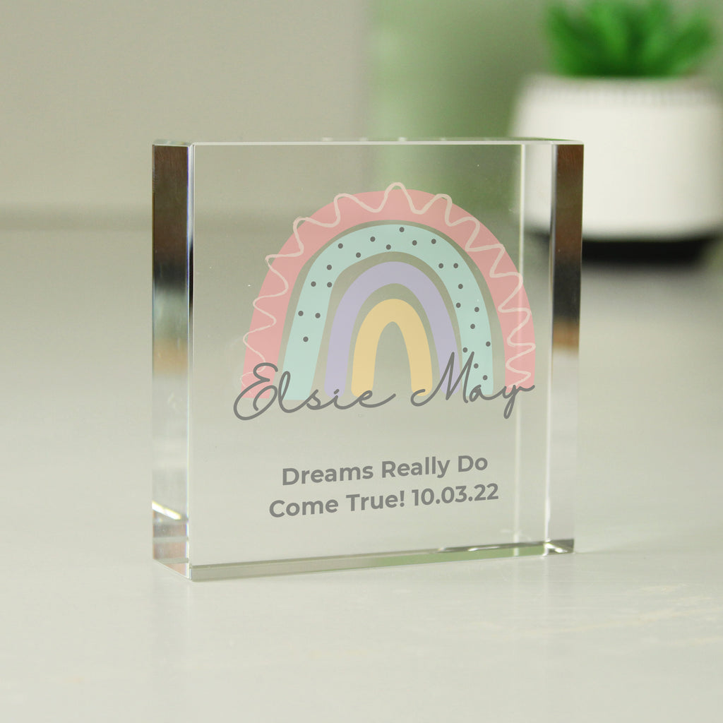 Personalised Rainbow Crystal Token | New Baby Gift