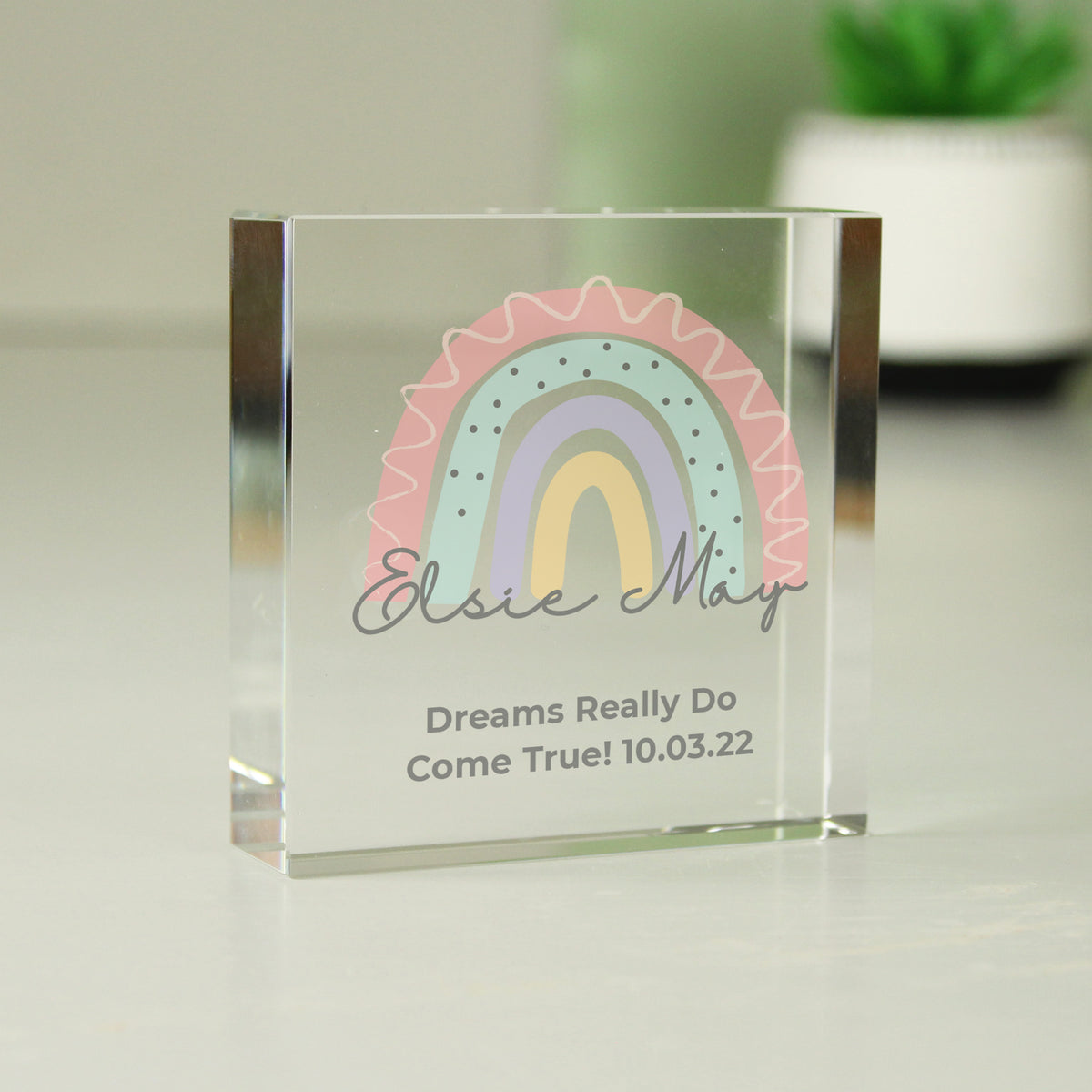 Personalised Rainbow Crystal Token | New Baby Gift