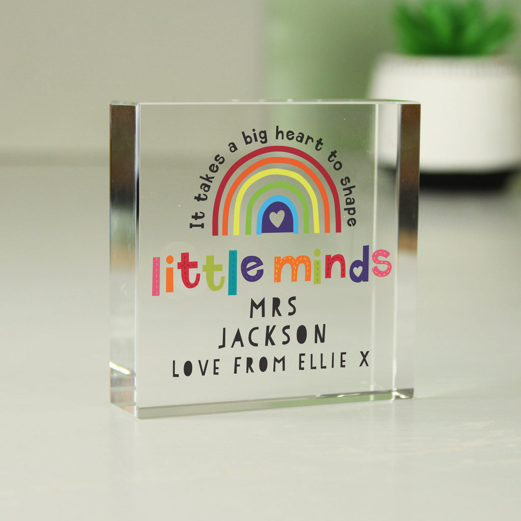 Personalised Shape Little Minds Crystal Token | Ornaments | Inspired Creative Gifts