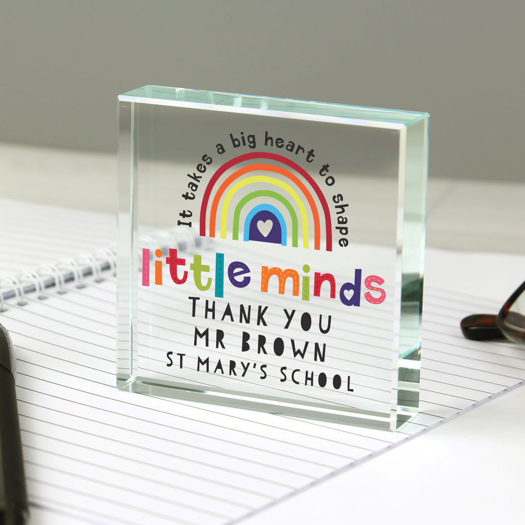 Personalised Shape Little Minds Crystal Token | Ornaments | Inspired Creative Gifts