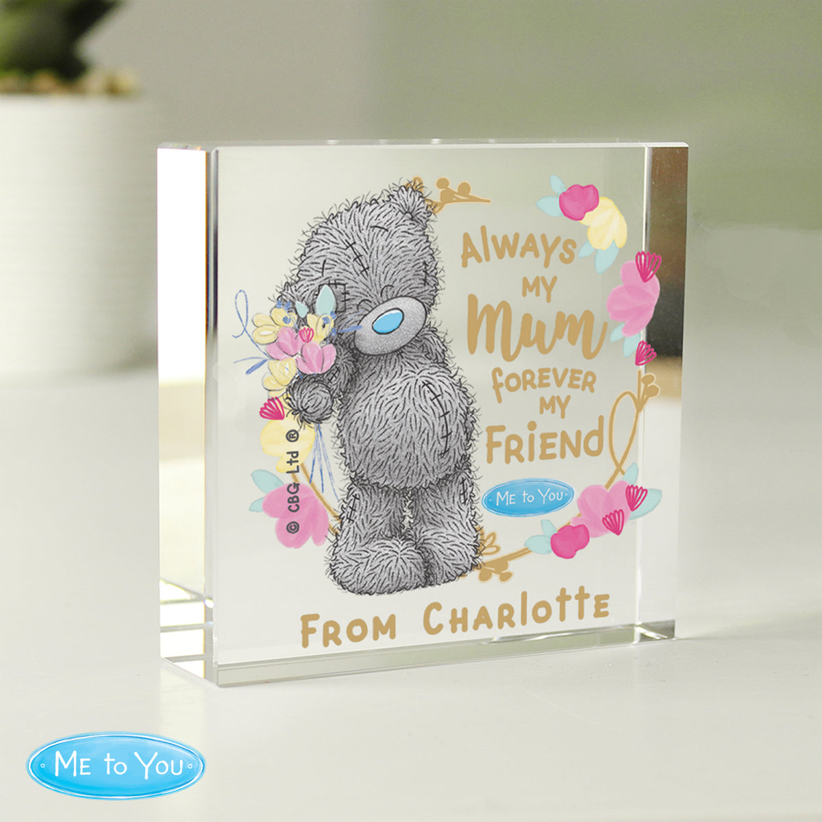 Personalised Me To You Forever My Friend Crystal Token | Ornaments