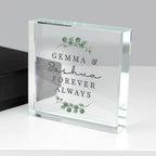 Personalised Botanical Crystal Token | Wedding Gift