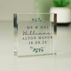 Personalised Botanical Crystal Token | Wedding Gift