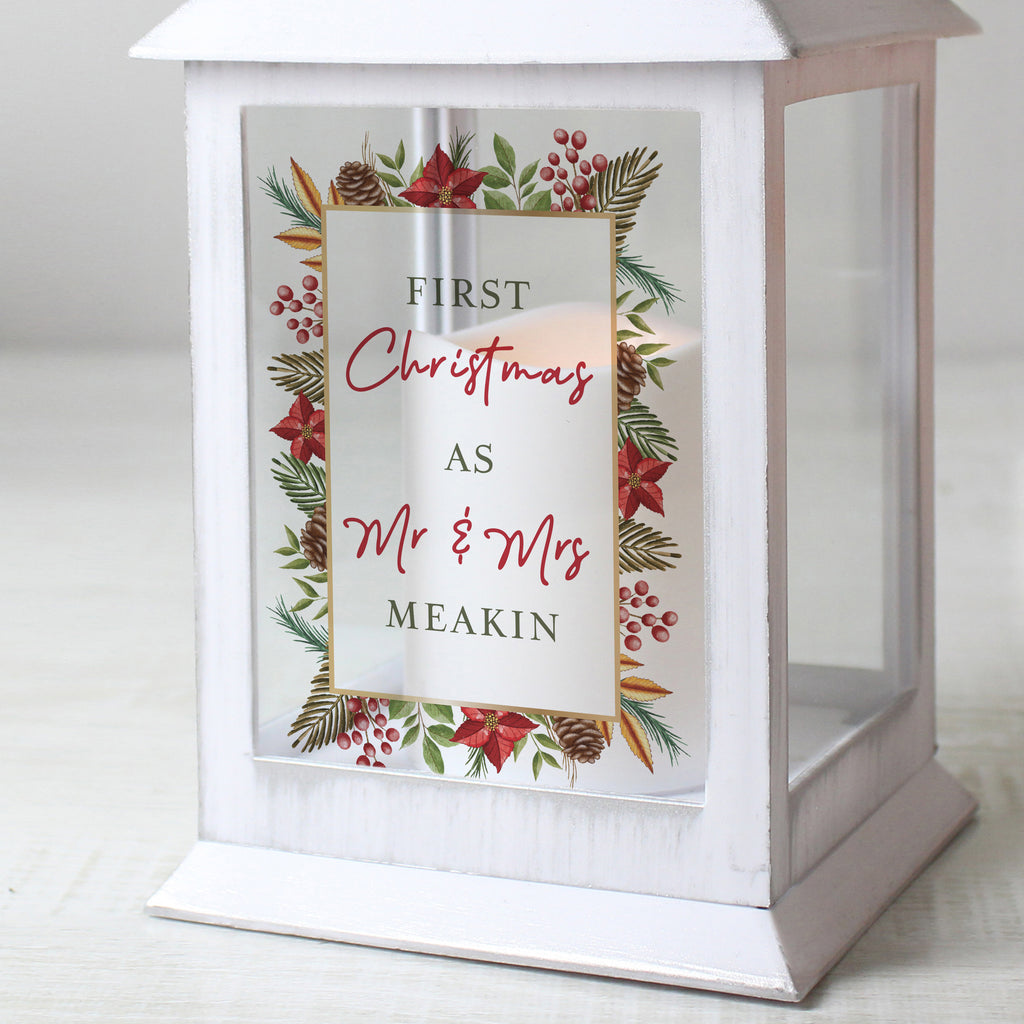 Personalised Christmas White LED Lantern | Christmas Gift