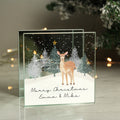 Personalised Christmas Deer Glass Tea Light Candle Holder | Candles & Reed Diffusers | Christmas Gift