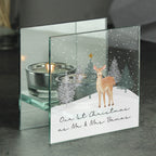 Personalised Christmas Deer Glass Tea Light Candle Holder | Candles & Reed Diffusers | Christmas Gift