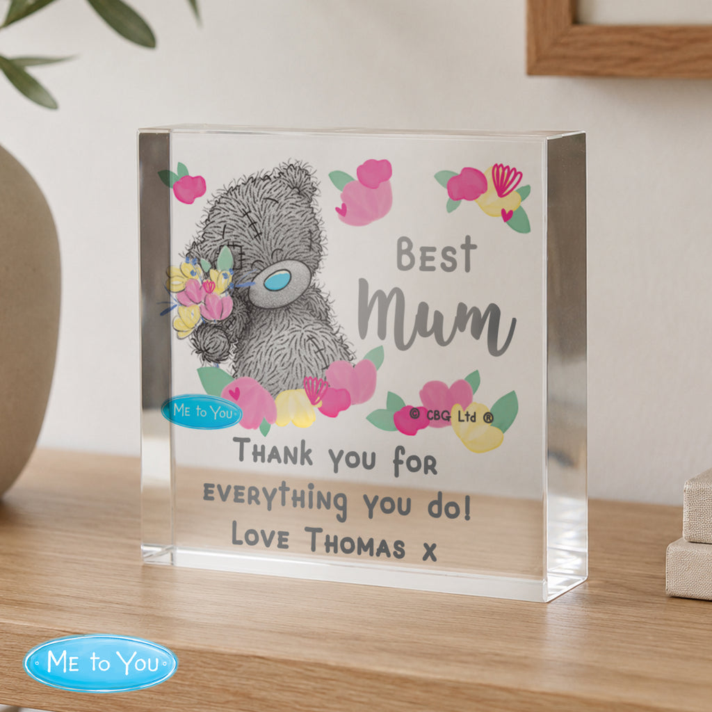 Personalised Me to You Lovely Mum Crystal Token | Ornaments | Inspired Creative Gifts