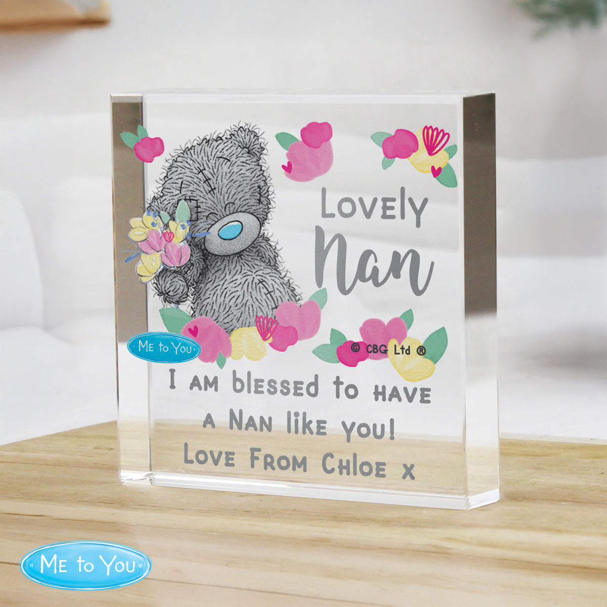 Personalised Me to You Lovely Mum Crystal Token | Ornaments | Inspired Creative Gifts