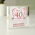 Personalised 40th Ruby Wedding Anniversary Crystal Token | Ornaments