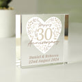 Personalised 30th Pearl Wedding Anniversary Crystal Token | Ornaments | Inspired Creative Gifts