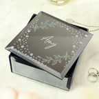 Personalised Botanical Diamante Mirrored Trinket Box | Gift for Her