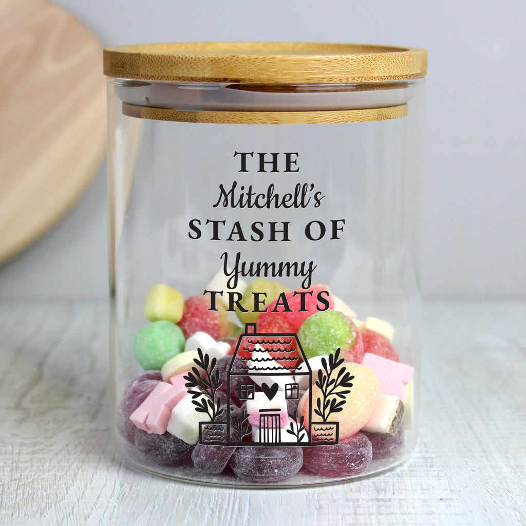 Personalised Home Glass Storage Jar for New Home