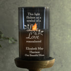 Personalised Life & Love Memorial Smoked LED Candle | Memorial Gift