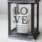 Personalised LOVE LED Black Lantern | Wedding Gift