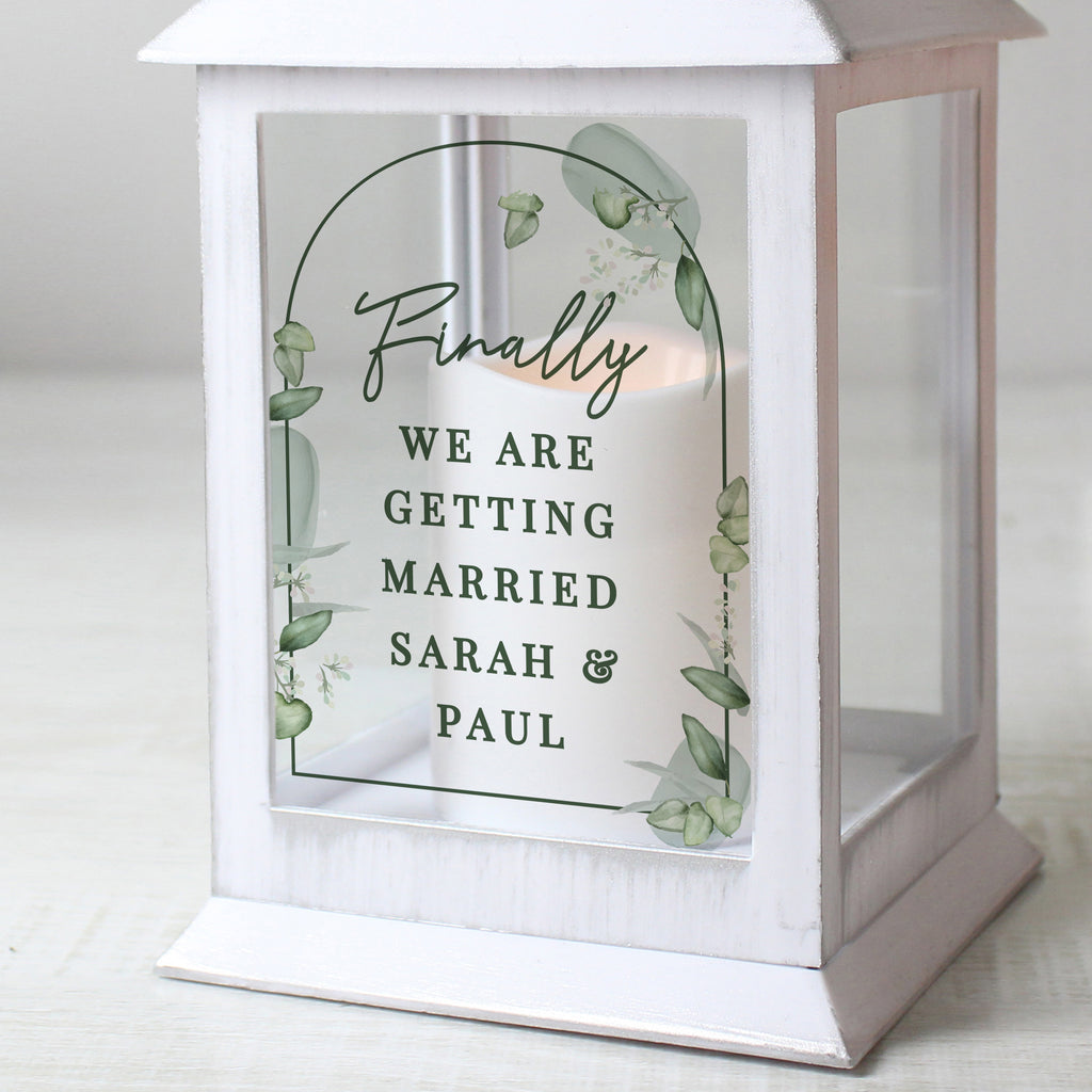 Personalised Botanical Wedding Lantern for Wedding