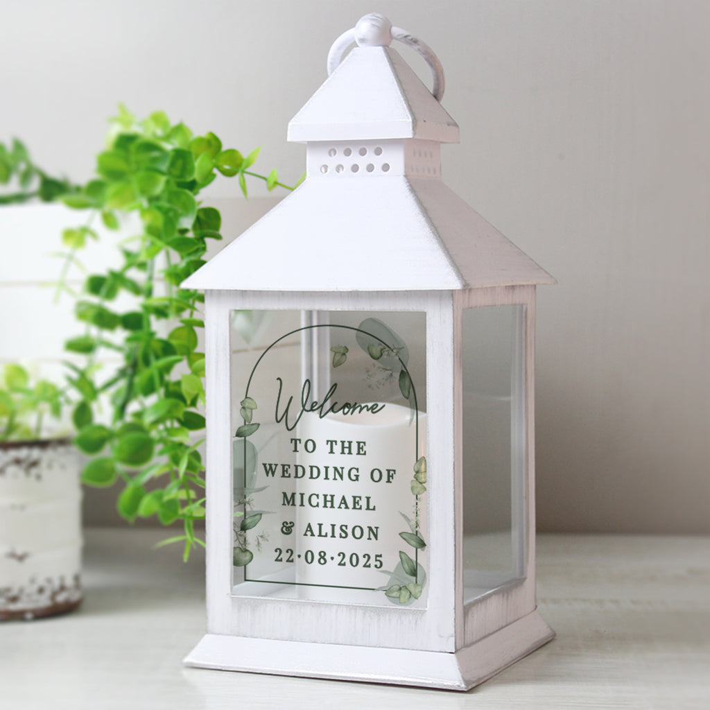 Personalised Botanical Wedding Lantern for Wedding