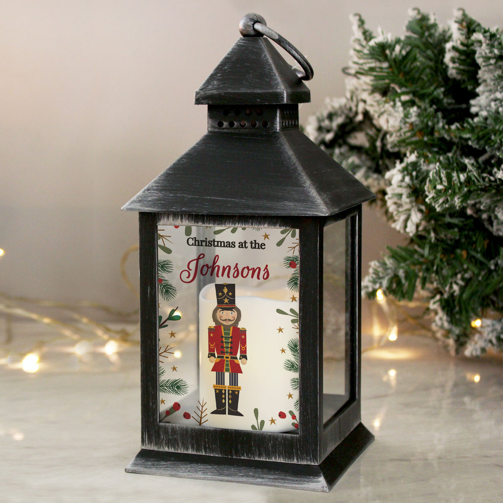 Personalised Christmas Nutcracker Black Lantern | Christmas Gift