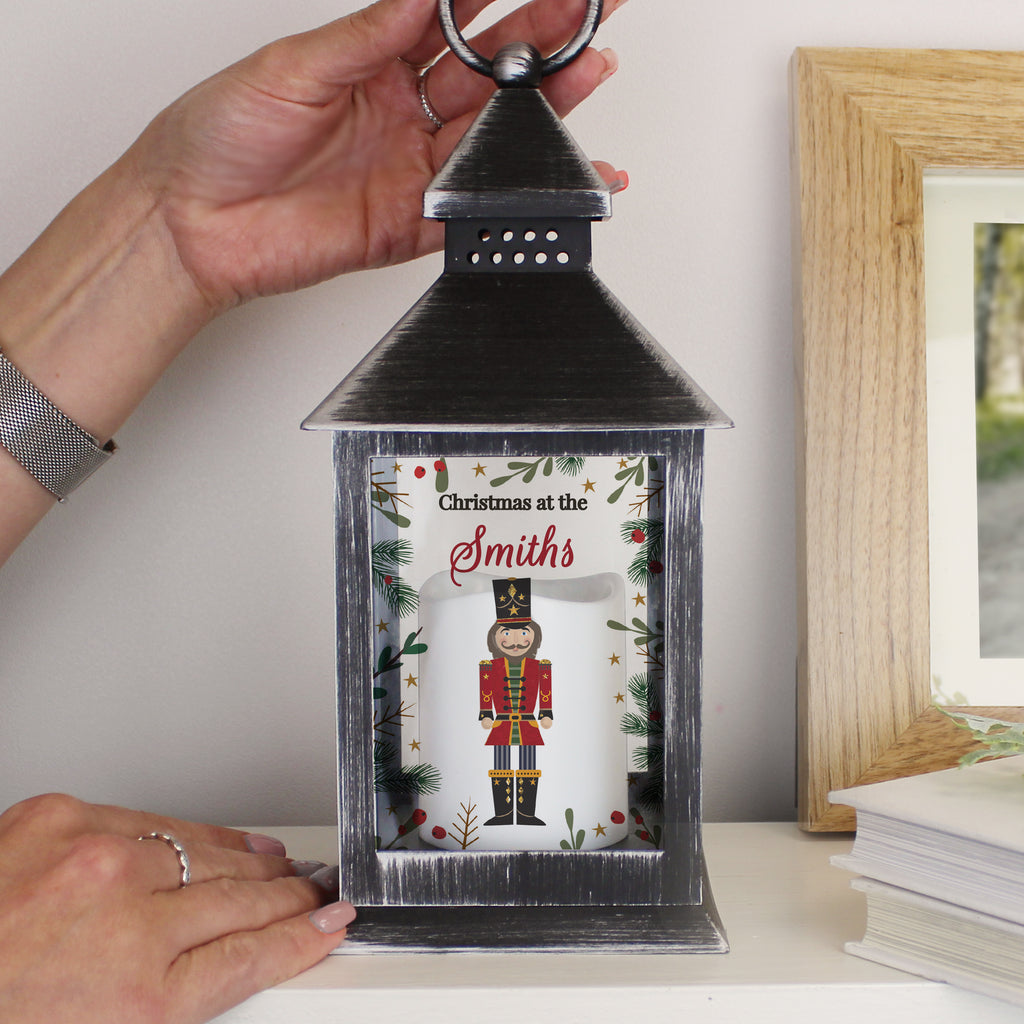 Personalised Christmas Nutcracker Black Lantern | Christmas Gift