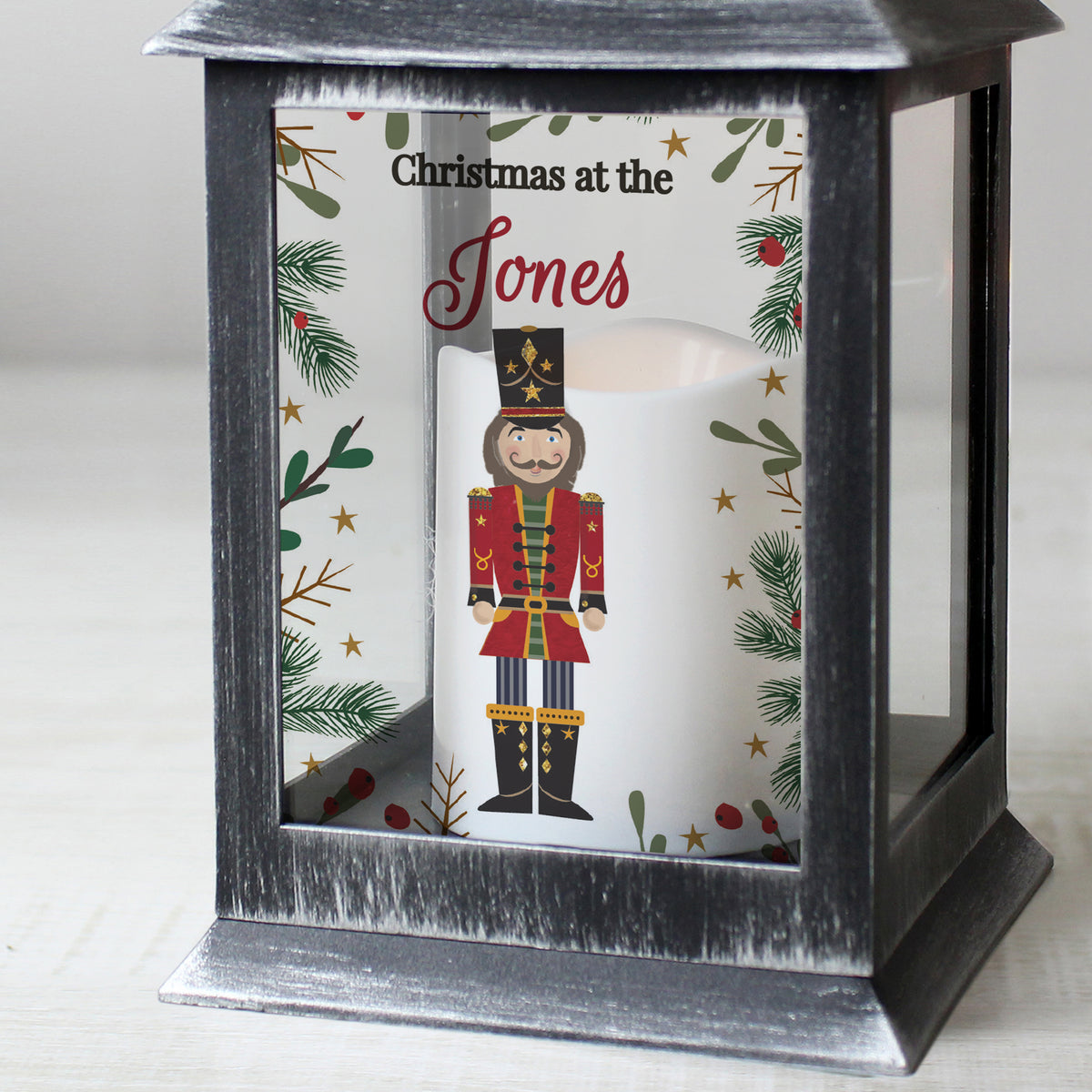 Personalised Christmas Nutcracker Black Lantern | Christmas Gift